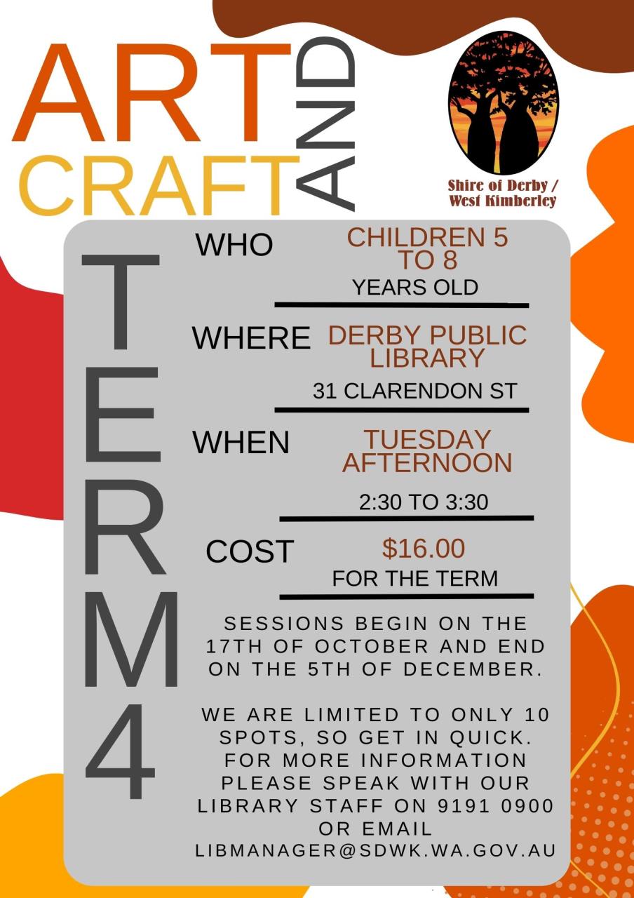 Derby Library - Art and Craft 5-8 years » Shire of Derby / West Kimberley