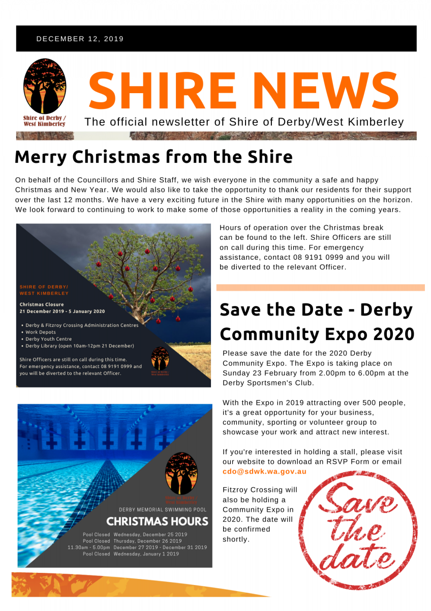 Shire News - 12 December 2019