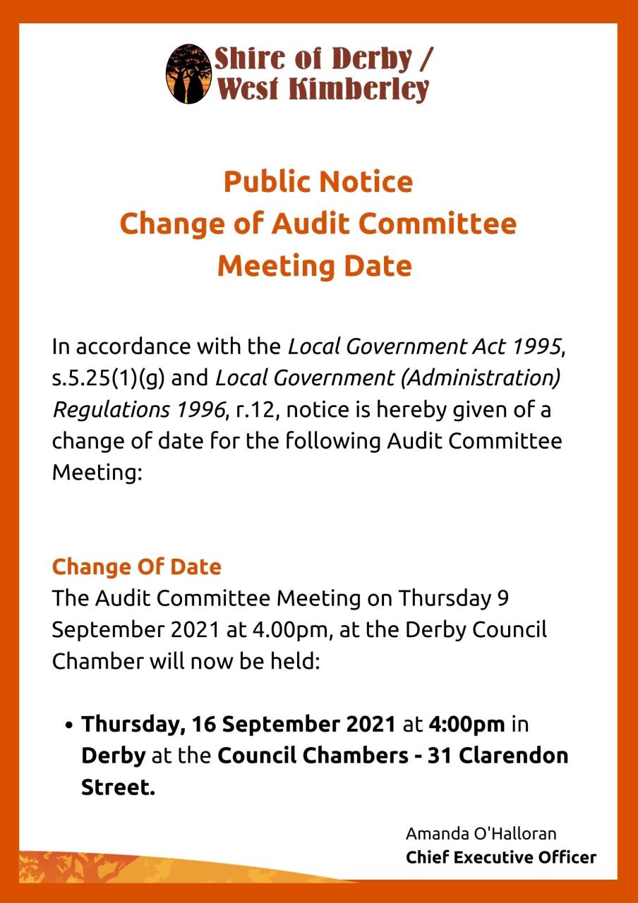 Public Notice - Change of Meeting Date