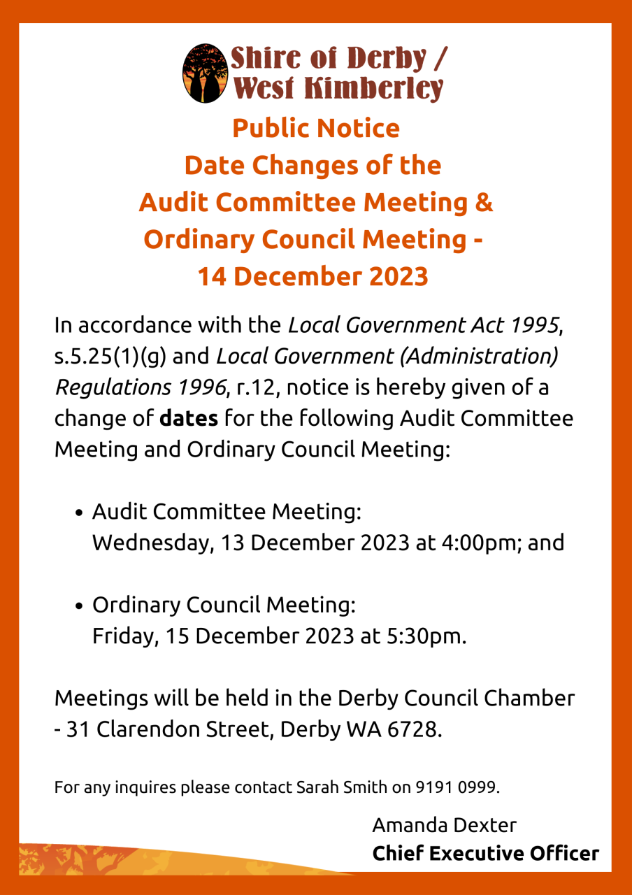 Public Notice - Date Changes of the Audit Committee Meeting & Ordinary