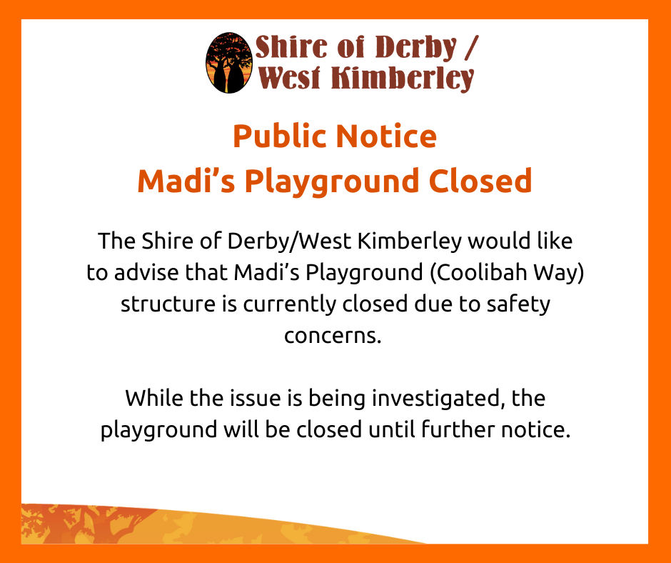 Public Notice - Madi's Playground Closed