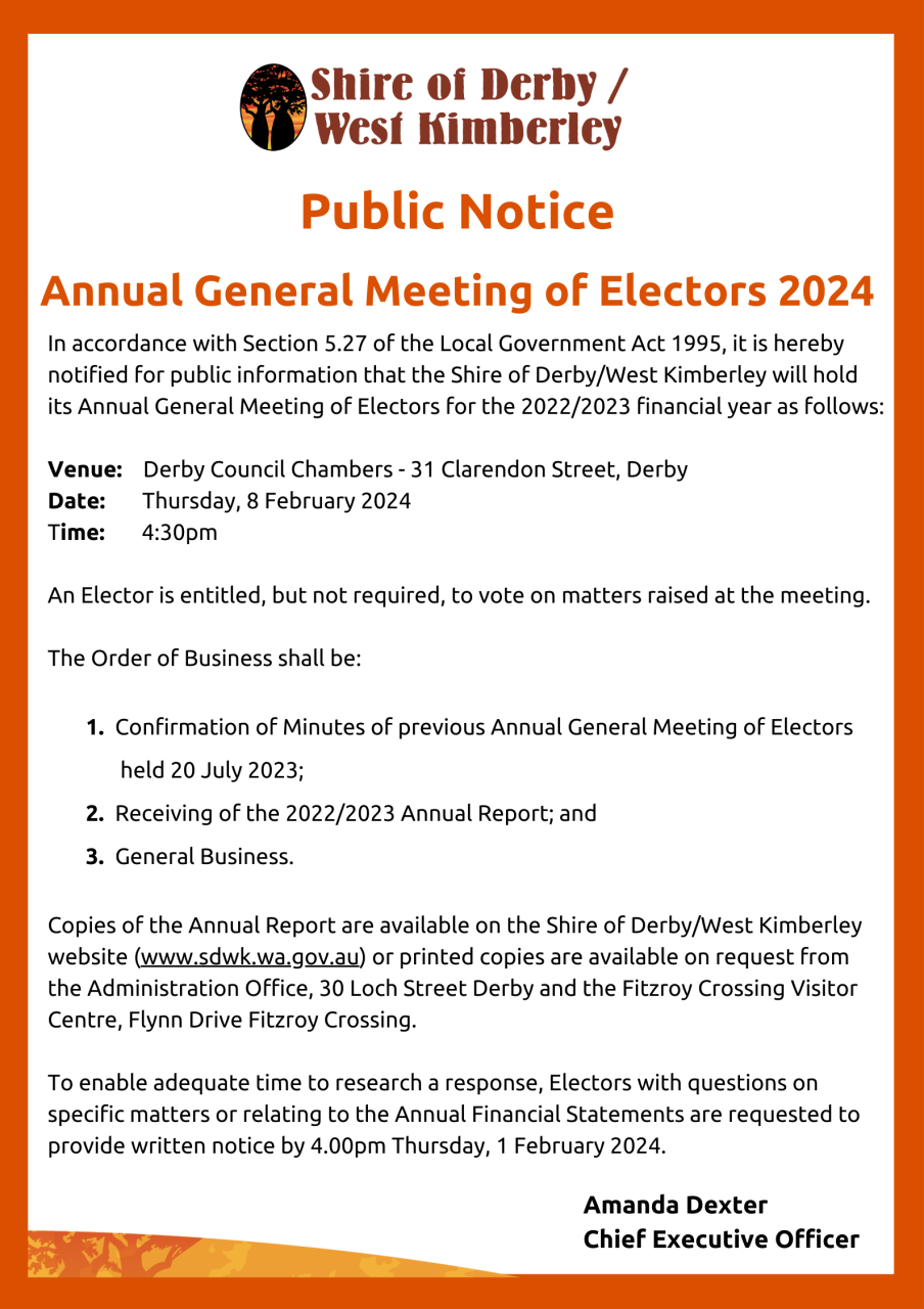 Public Notice: Annual General Meeting of Electors