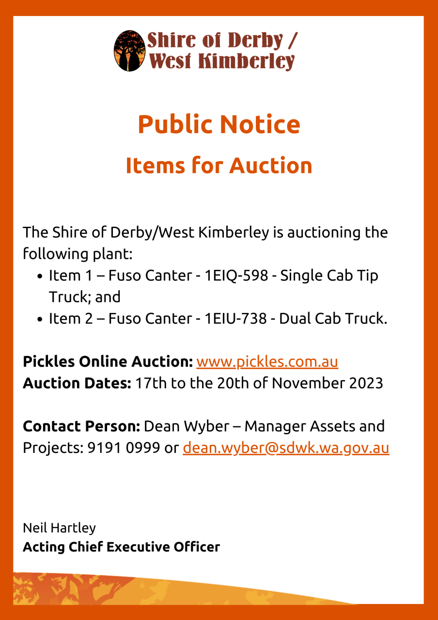 Plant Auction Items - Fuso Canter Single Cab Tip Truck and Fuso Canter