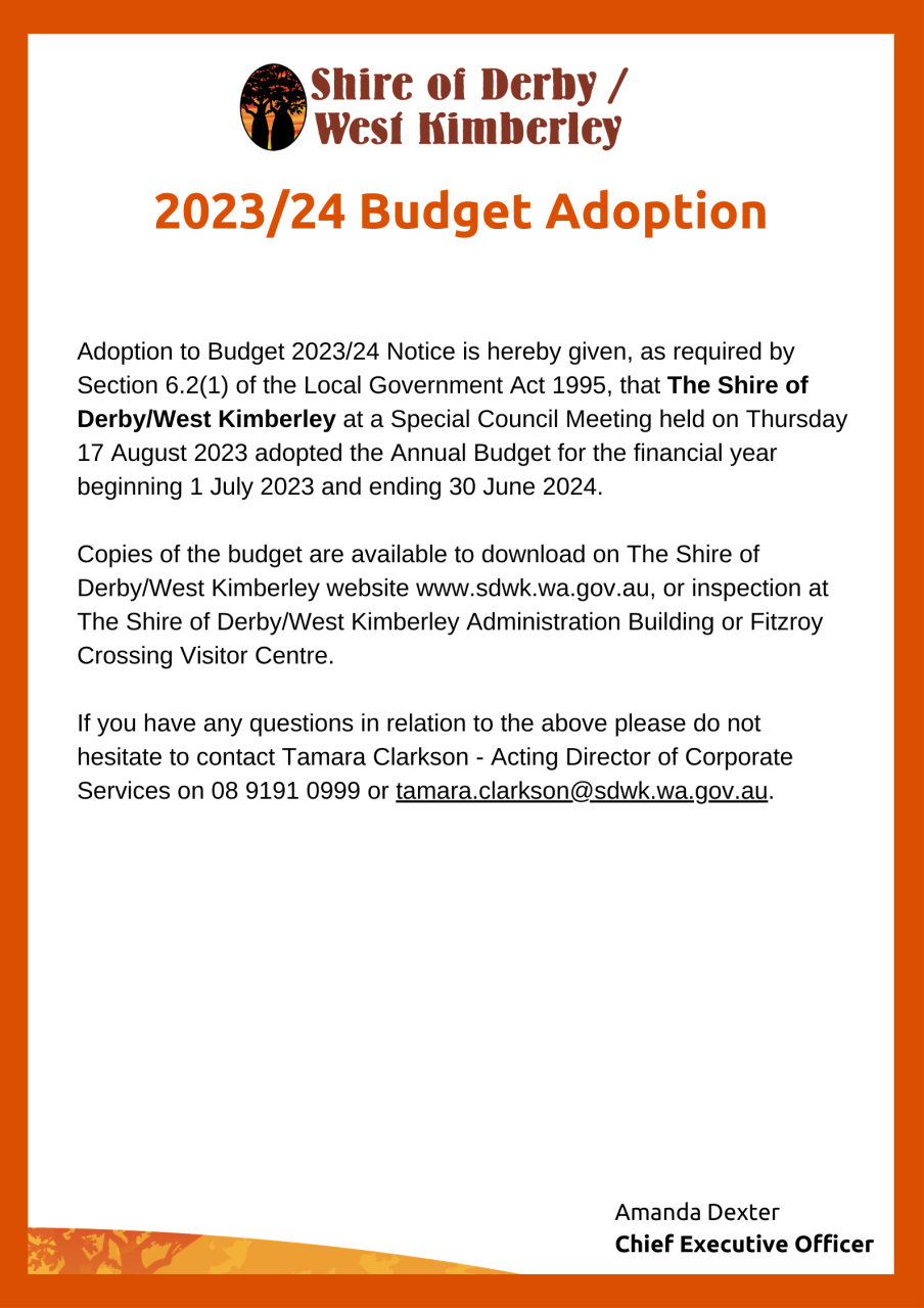 Public Notice - 2023/24 Budget Adoption